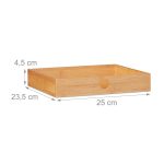Stand pentru monitor/laptop, 2 sertare, 12 x 56 x 27 cm, bambus, Relaxdays - imagine 5