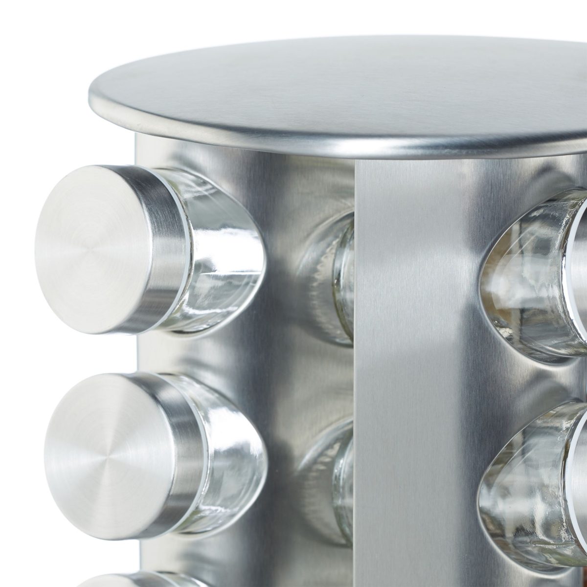 Set 20 recipiente condimente cu suport rotativ,inox, Relaxdays - imagine 9