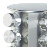 Set 20 recipiente condimente cu suport rotativ,inox, Relaxdays - imagine 9