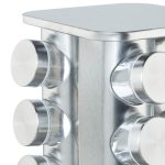 Set 16 recipiente condimente cu suport rotativ, inox, 27.5 x 18.5 x 18.5 cm - imagine 8