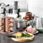 Set 12 recipiente condimente cu suport rotativ, inox, bronz, Relaxdays - imagine 2