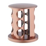 Set 12 recipiente condimente cu suport rotativ, inox, bronz, Relaxdays - imagine 6