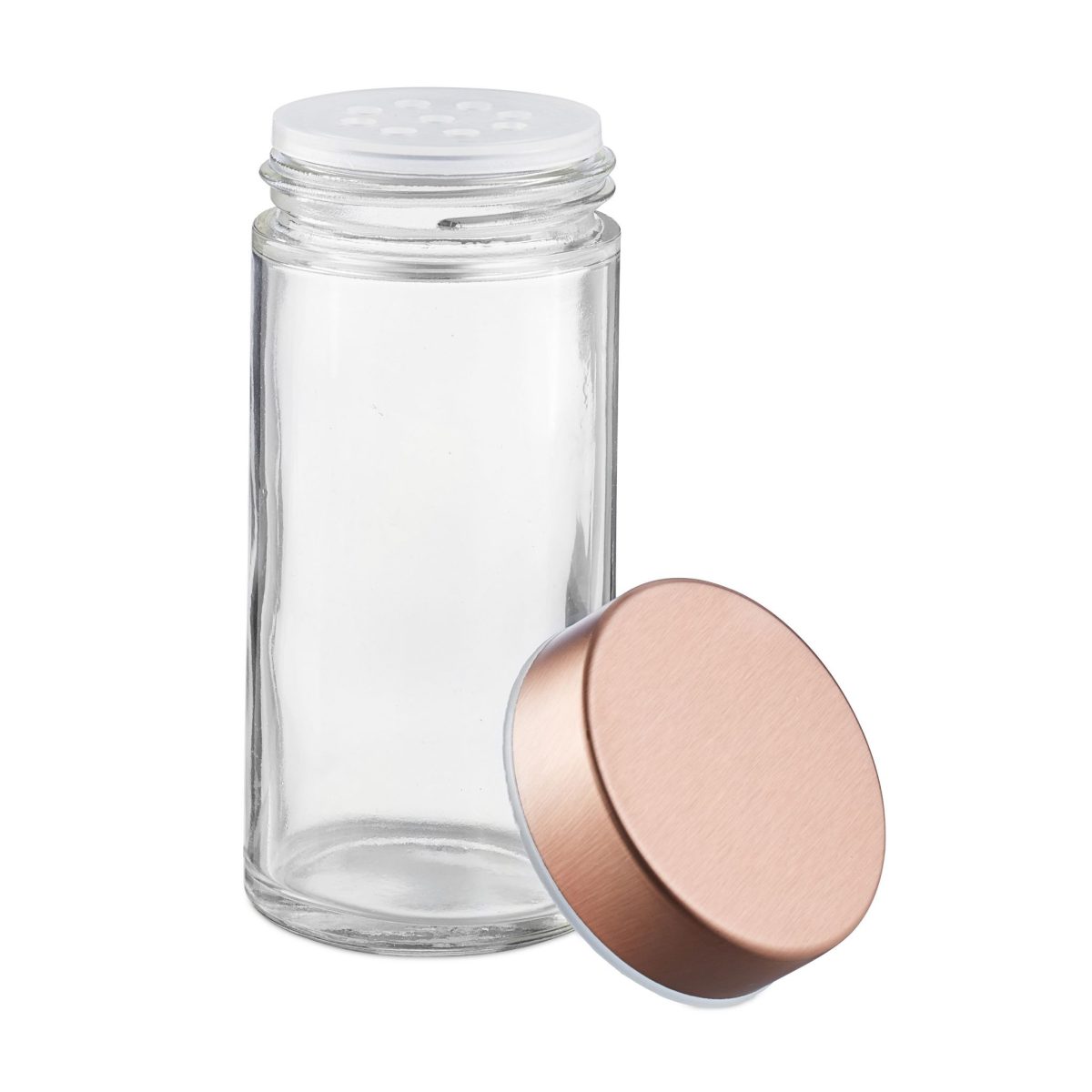 Set 12 recipiente condimente cu suport rotativ, inox, bronz, Relaxdays - imagine 7