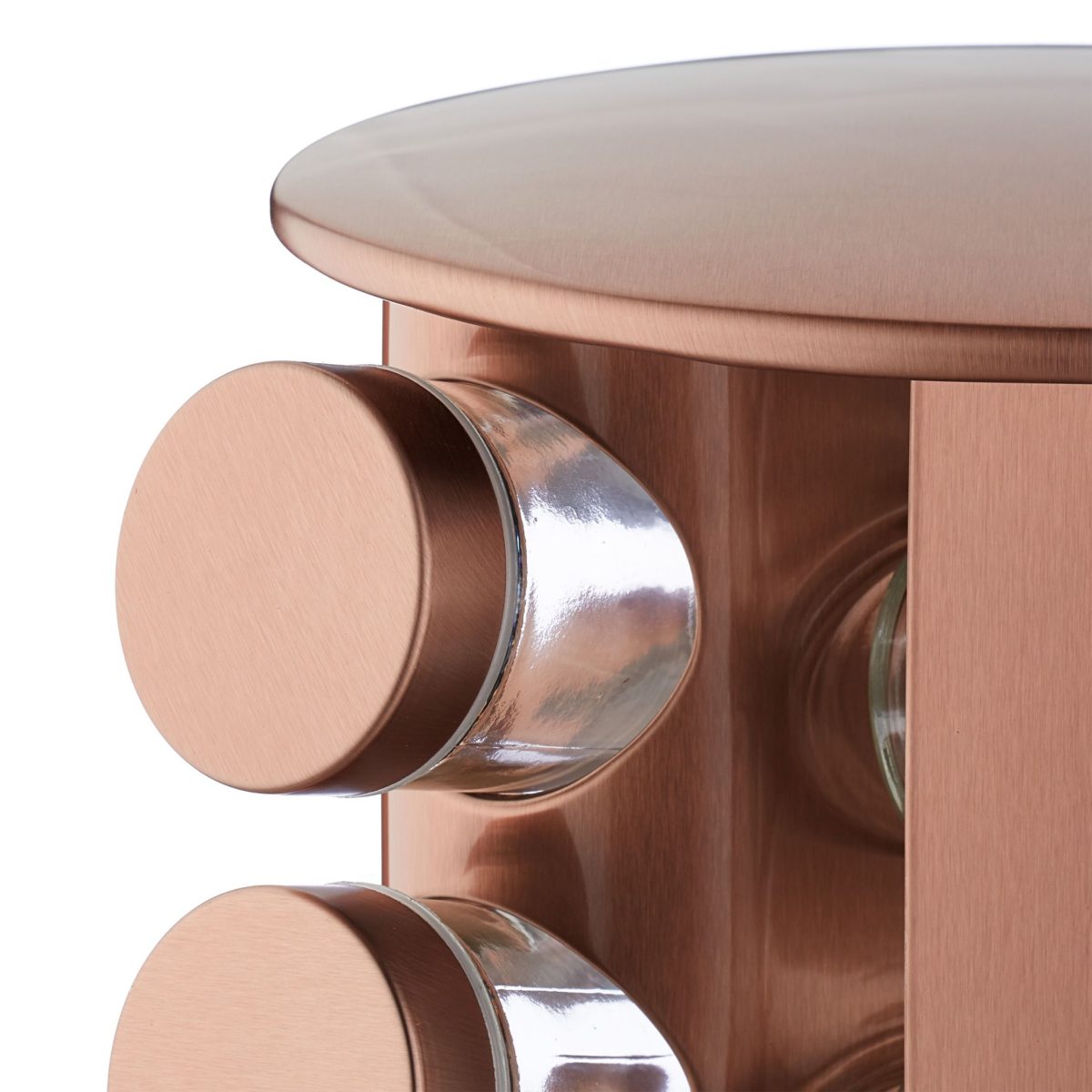 Set 12 recipiente condimente cu suport rotativ, inox, bronz, Relaxdays - imagine 9