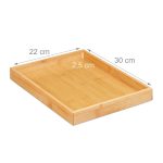 Feliator manual de pâine din bambus Relaxdays, cu tavă colectare - imagine 4