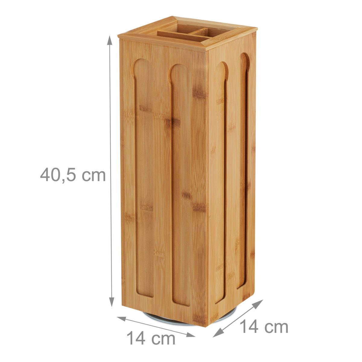Suport rotativ capsule cafea, tip nespresso, 8 compartimente, din bambus, pana la 80 de capsule, 40.5 x 14 x 14 cm, RelaxDays - imagine 5