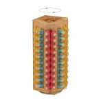 Suport rotativ capsule cafea, tip nespresso, 8 compartimente, din bambus, pana la 80 de capsule, 40.5 x 14 x 14 cm, RelaxDays - imagine 3
