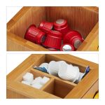 Suport rotativ capsule cafea, tip nespresso, 8 compartimente, din bambus, pana la 80 de capsule, 40.5 x 14 x 14 cm, RelaxDays - imagine 2