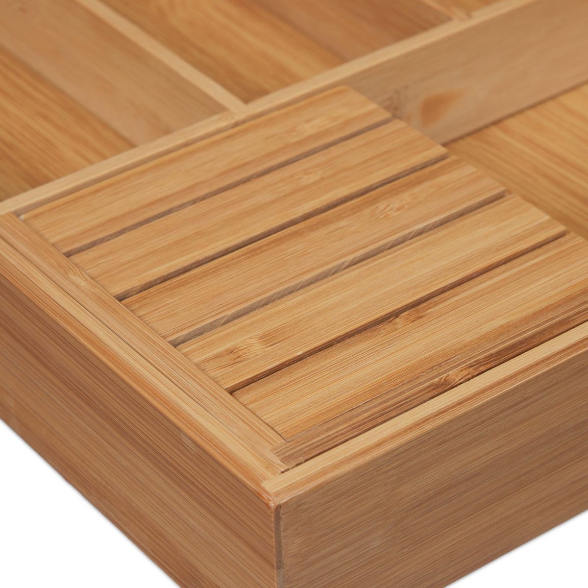 Suport pentru tacamuri, RelaxDays, din bambus, extensibil, natur, 5 x 55 x 44,5 cm - imagine 8