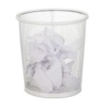 Cos de gunoi Relaxdays, alb, metal, 8 l