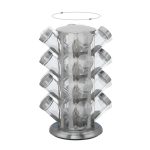 Set 16 recipiente condimente cu suport rotativ, inox, 33 x 22 cm - imagine 6
