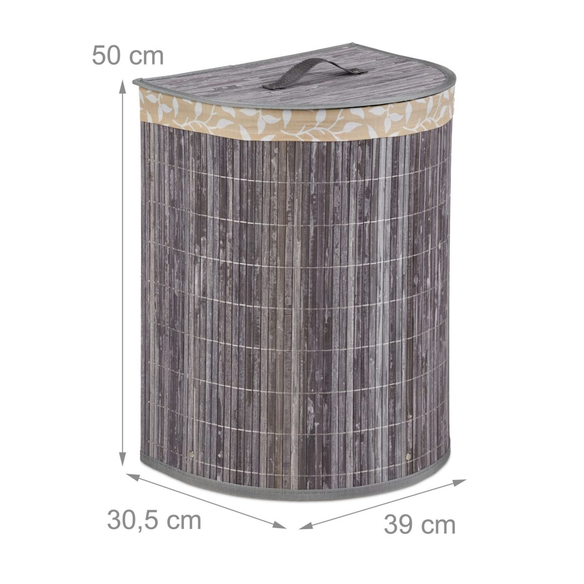 Cos de rufe Relaxdays, gri, 30 l, 50 x 39 x 30, 5 cm - imagine 4