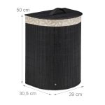 Cos de rufe Relaxdays, negru, 30 l, 50 x 39 x 30, 5 cm - imagine 4