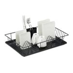 Scurgator vase Relaxdays, negru, 11 x 48 x 31.5 cm