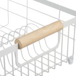 Scurgator vase Relaxdays, din metal, alb, 15.5 x 42 x 31 cm - imagine 2