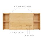 Suport pentru monitor cu 5 compartimente, din bambus - imagine 7