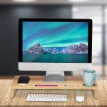 Suport pentru monitor, din bambus, 8,5 x 60 x 30 cm - imagine 2