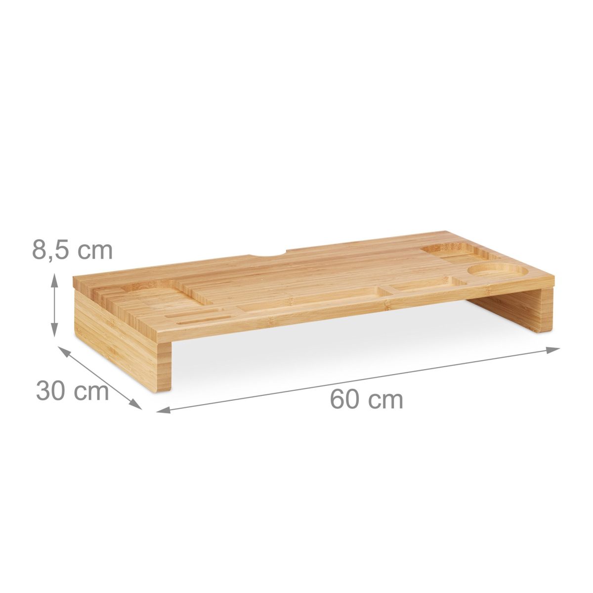 Suport pentru monitor, din bambus, 8,5 x 60 x 30 cm - imagine 4