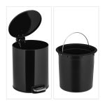 Cos de gunoi Relaxdays, negru, din metal, 5 l - imagine 6
