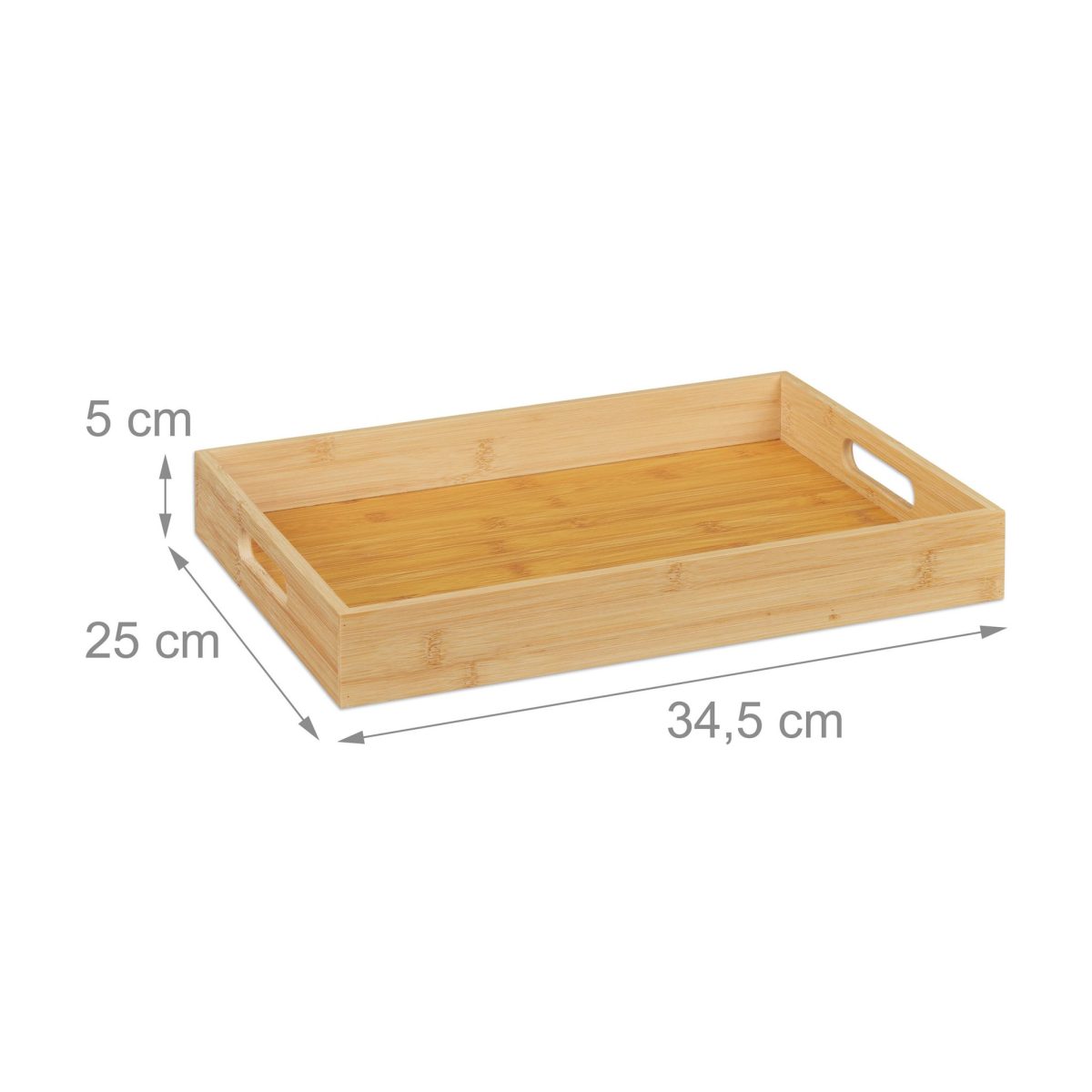 Tava servire din bambus, dimensiuni 5 x 34,5 x 25 cm, Relaxdays - imagine 4