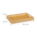 Tava servire din bambus, dimensiuni 5 x 34,5 x 25 cm, Relaxdays - imagine 4