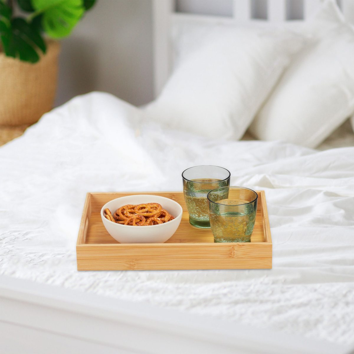 Tava servire din bambus, dimensiuni 5 x 34,5 x 25 cm, Relaxdays - imagine 5