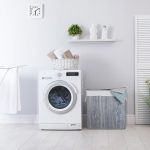 Cos de rufe din bambus cu 3 compartimente, Relaxdays, alb/gri, 120l, 40l 62 x 62.5 x 42.5 cm - imagine 7