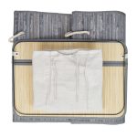 Cos de rufe din bambus cu 3 compartimente, Relaxdays, alb/gri, 120l, 40l 62 x 62.5 x 42.5 cm - imagine 6