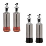 Set 4 recipiente ulei si otet, din sticla, 500 ml, 25 x 6,5 x 6,5 cm