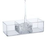 Organizator produse cosmetice si bijuterii, 3 compartimente, plastic/bambus, 7,5 x 23 x 9,5 cm - imagine 4