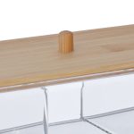 Organizator produse cosmetice si bijuterii, 3 compartimente, plastic/bambus, 7,5 x 23 x 9,5 cm - imagine 6