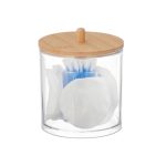 Organizator baie/cosmetice, 2 compartimente, 11 x 10 cm, transparent