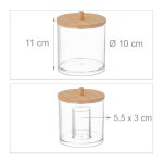 Organizator baie/cosmetice, 2 compartimente, 11 x 10 cm, transparent - imagine 4