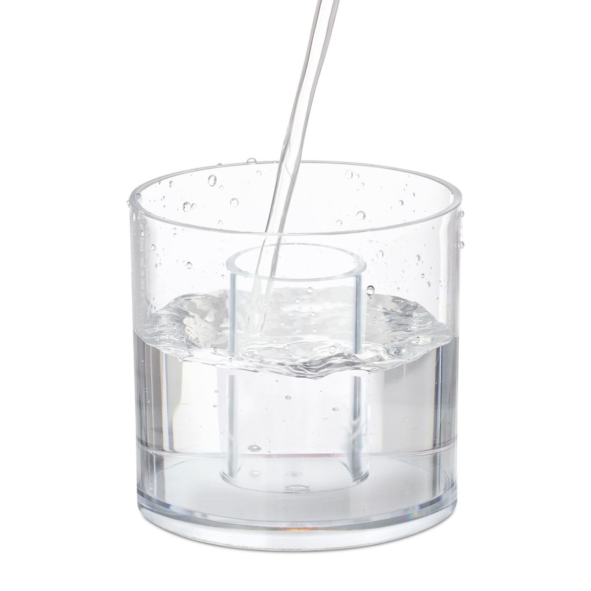 Organizator baie/cosmetice, 2 compartimente, 11 x 10 cm, transparent - imagine 7