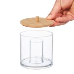 Organizator baie/cosmetice, 2 compartimente, 11 x 10 cm, transparent - imagine 8