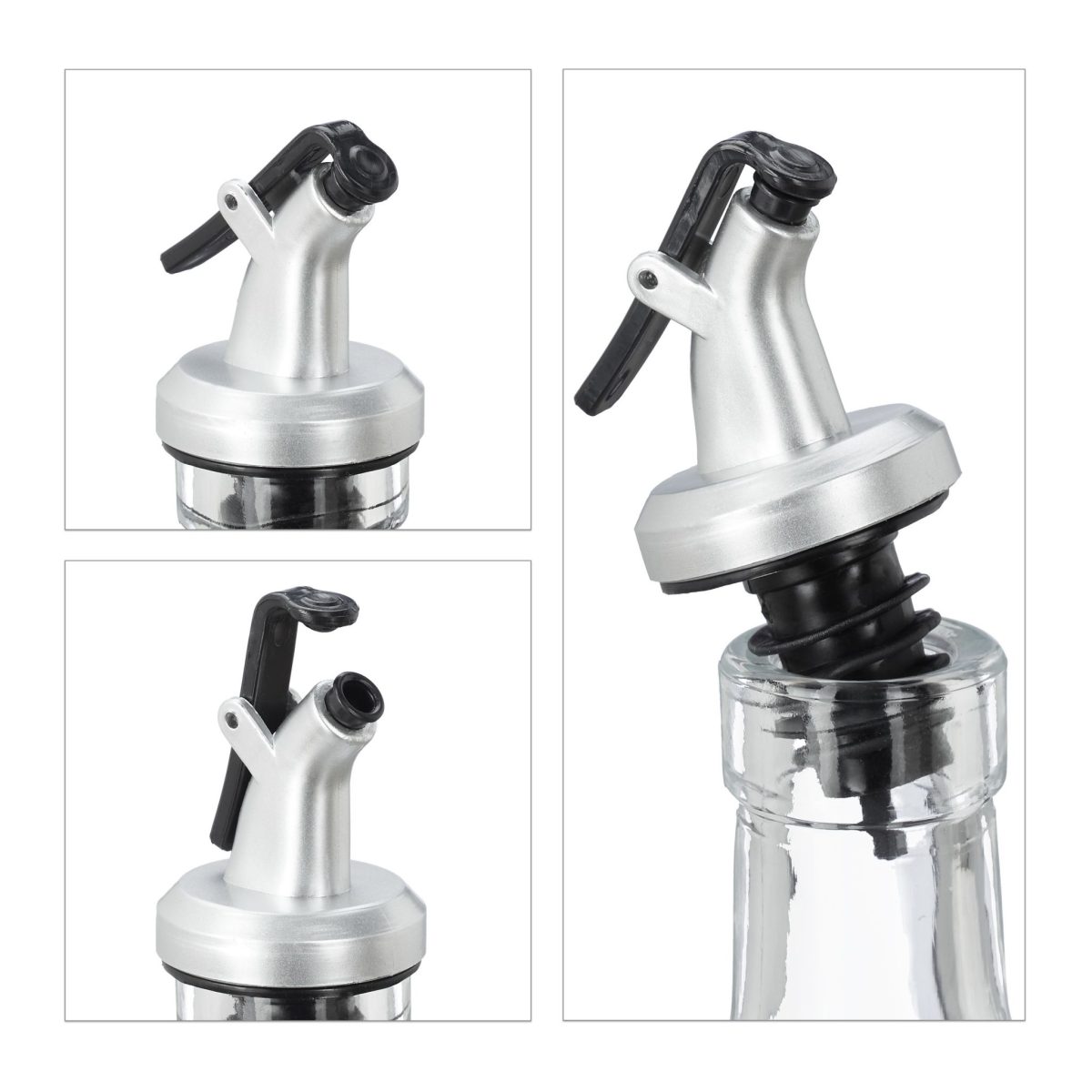 Set 2 recipiente ulei si otet cu suport, 500 ml, 34 x 13,5 x 7,5 cm - imagine 6