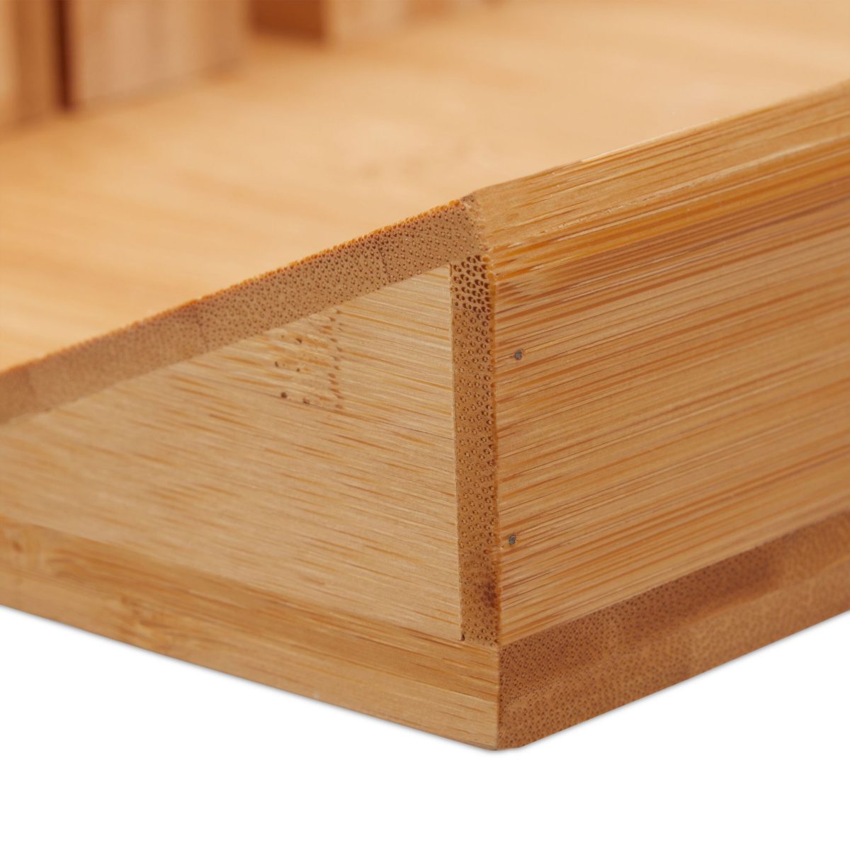 Suport pentru 12 cutite,pana la 6 cutite mici si 6 cutite mari, din bambus, 5 x 43 x 23 cm - imagine 7