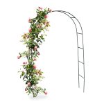 Arcada metalica de gradina pentru flori cataratoare, verde inchis, 240x140x38 cm, Relaxdays