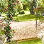 Arcada metalica de gradina pentru flori cataratoare, verde inchis, 240x140x38 cm, Relaxdays - imagine 5