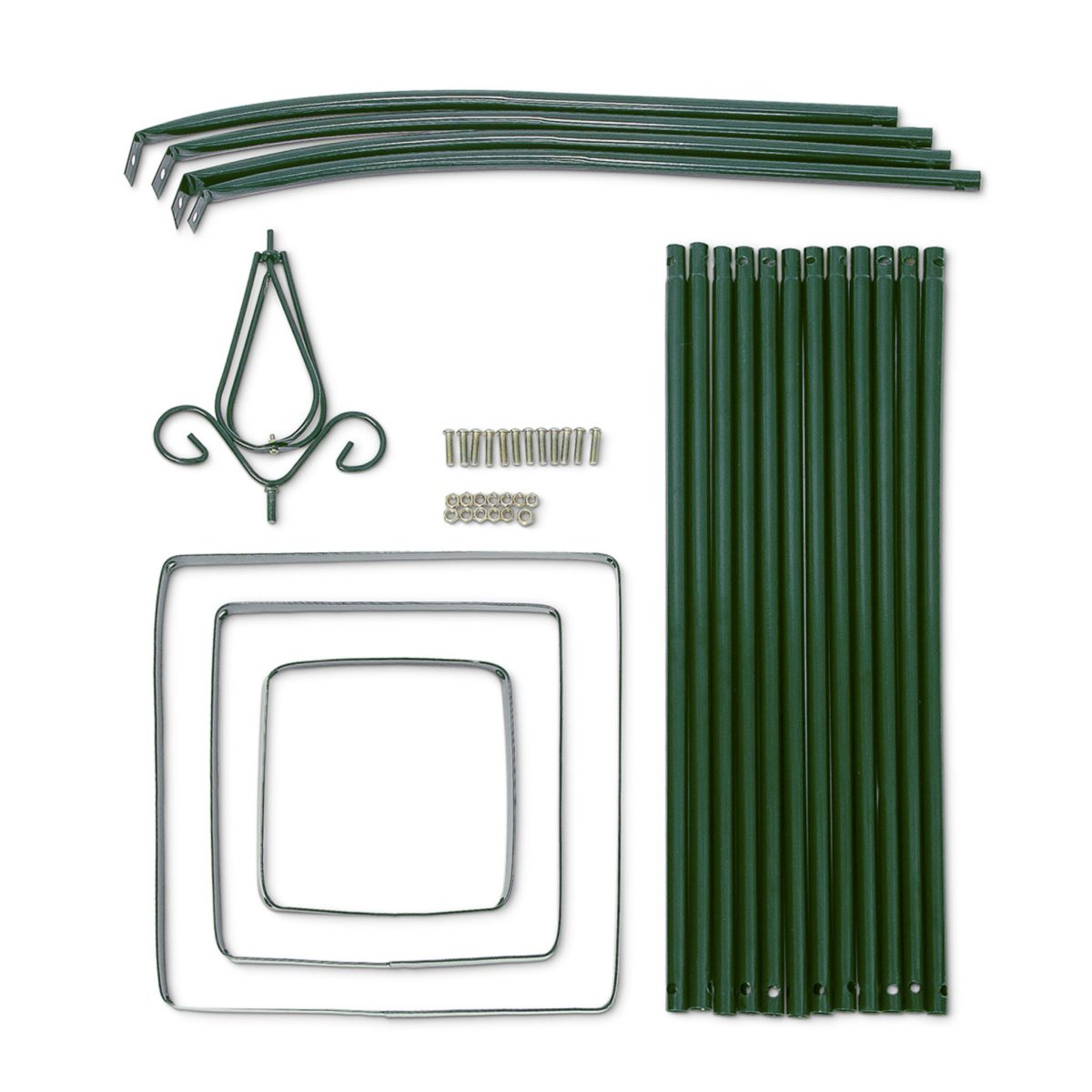 Suport flori de gradina, obelisc, 192 x 35 x 35 cm, verde, Relaxdays - imagine 5