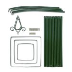Suport flori de gradina, obelisc, 192 x 35 x 35 cm, verde, Relaxdays - imagine 5