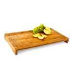 Tocator de bucatarie, Relaxdays, din bambus, 52 x 29 cm