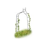 Arcada metalica de gradina pentru flori cataratoare, negru, 255 x 140 x 38 cm, Relaxdays