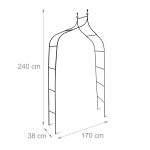 Arcada metalica de gradina pentru flori cataratoare, 240 x 170 x 38 cm, Relaxdays - imagine 4