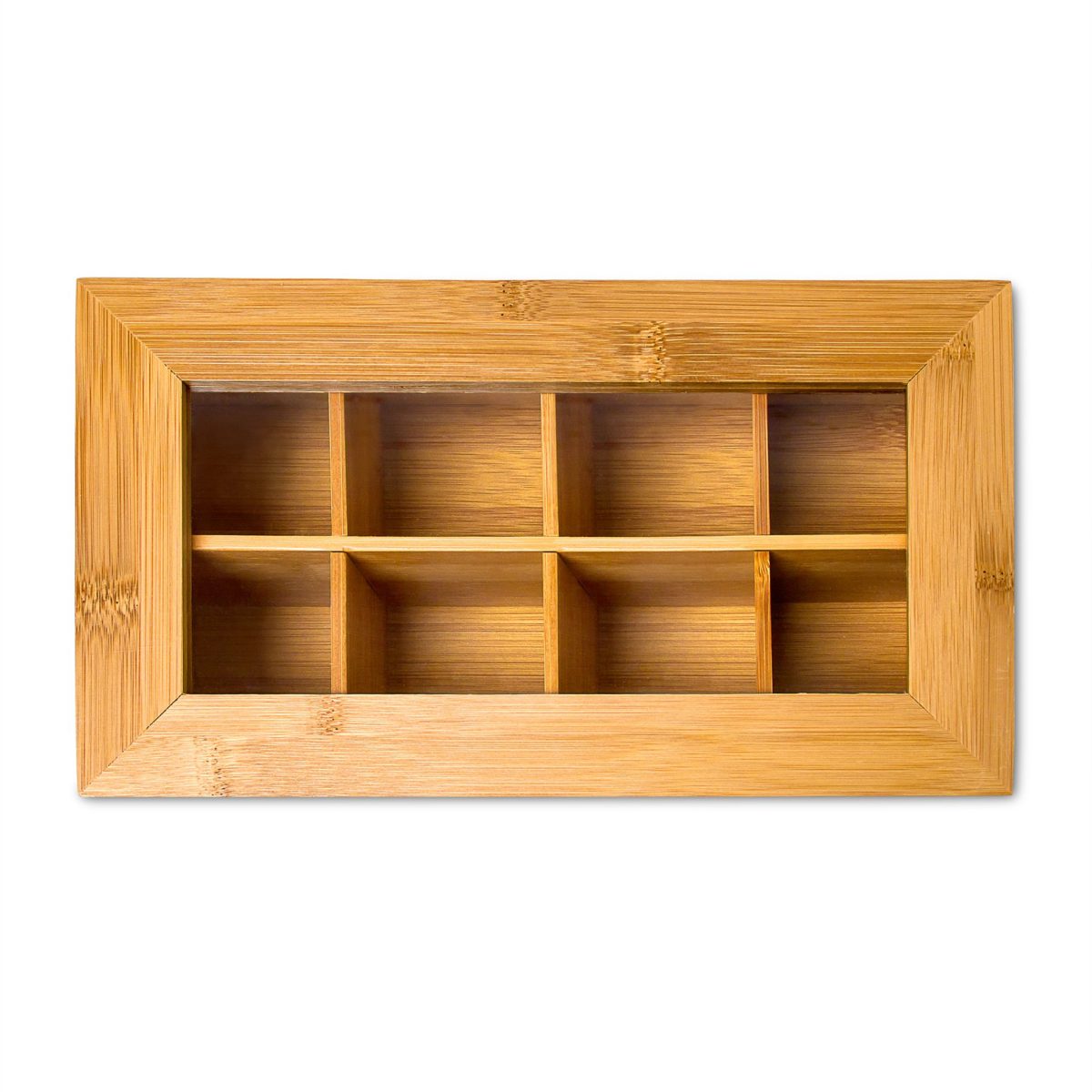 Cutie ceai Rustic, 8 compartimente, din bambus lacuit, 28 X 16 X 9 cm - imagine 3