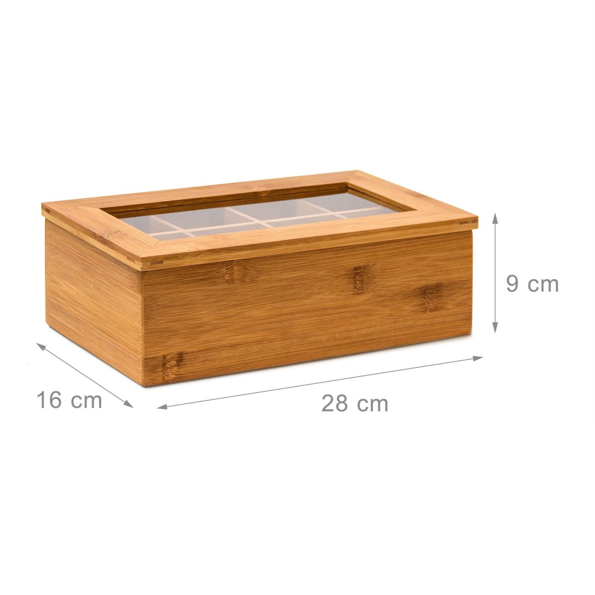Cutie ceai Rustic, 8 compartimente, din bambus lacuit, 28 X 16 X 9 cm - imagine 4