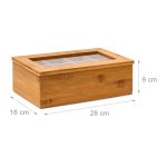 Cutie ceai Rustic, 8 compartimente, din bambus lacuit, 28 X 16 X 9 cm - imagine 4
