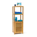 Raft organizare Relaxdays, pentru baie, dulapior, 3 rafturi, bambus, 110 x 36.5 x 33 cm