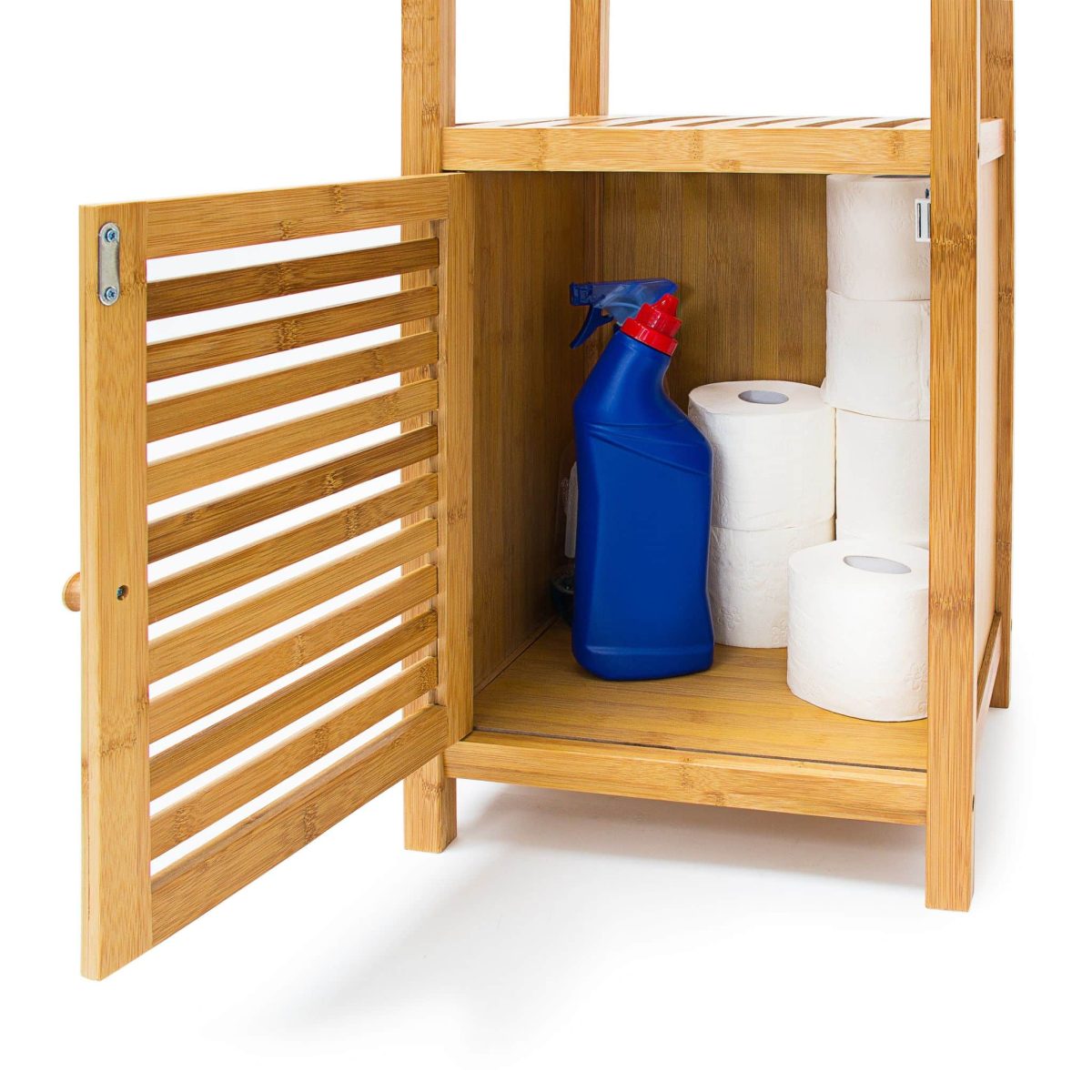 Raft organizare Relaxdays, pentru baie, dulapior, 3 rafturi, bambus, 110 x 36.5 x 33 cm - imagine 4
