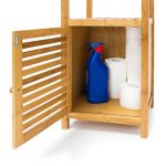 Raft organizare Relaxdays, pentru baie, dulapior, 3 rafturi, bambus, 110 x 36.5 x 33 cm - imagine 4